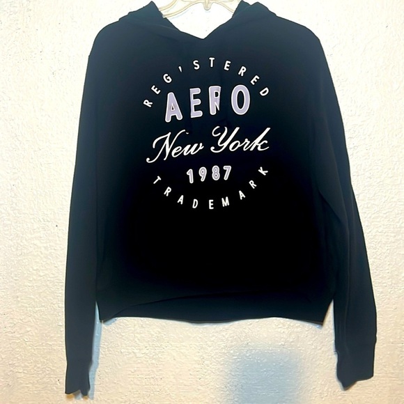 Aeropostale black hooded pullover sweater size XL - Picture 1 of 8